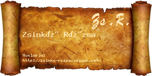 Zsinkó Rózsa névjegykártya