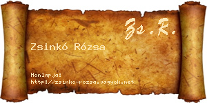 Zsinkó Rózsa névjegykártya